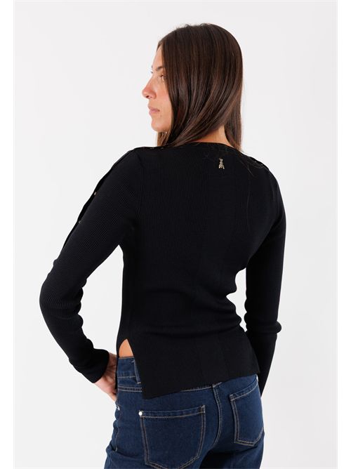 Ribbed sweater with metallic rings on the sleeves 8K0328K280 PATRIZIA PEPE | 8K0328K280K103